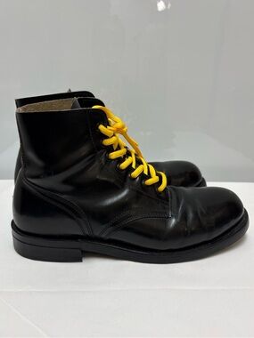 Vintage Boulet Canadian Military Parade Drill Boot Steel Toe Black Leather US 8E